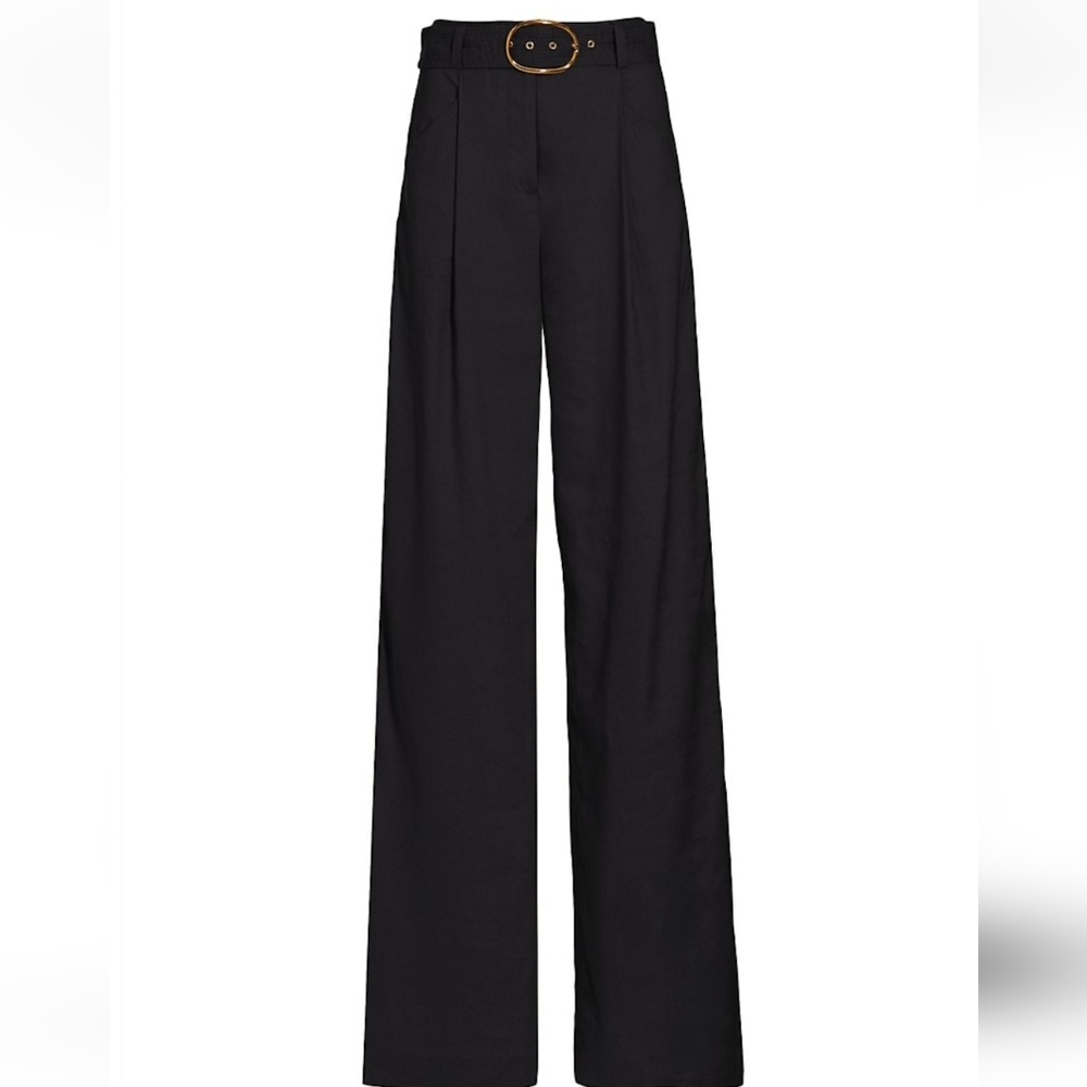 NWOT Veronica Beard Rimini Belted Wide-leg Pants
